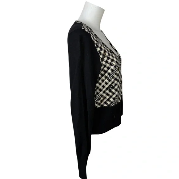 Nanette Lepore - Black & White Houndstooth & Sequin Wool "Steeple Chase" - Picture 2 of 6